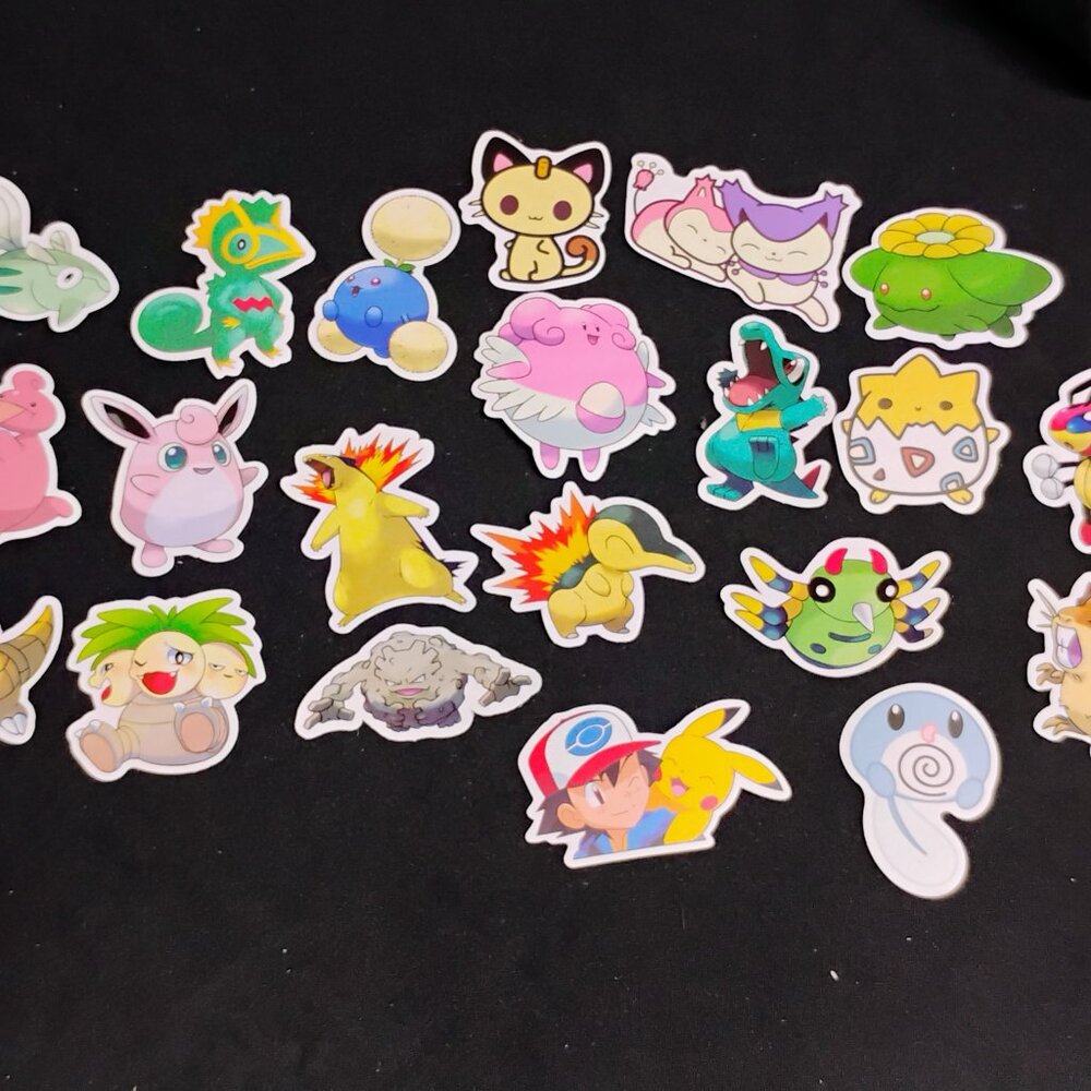 21 Pokemon Stickers Pikachu Ash Rocket TCG 151 ETB Art Card Scarlet & Violet